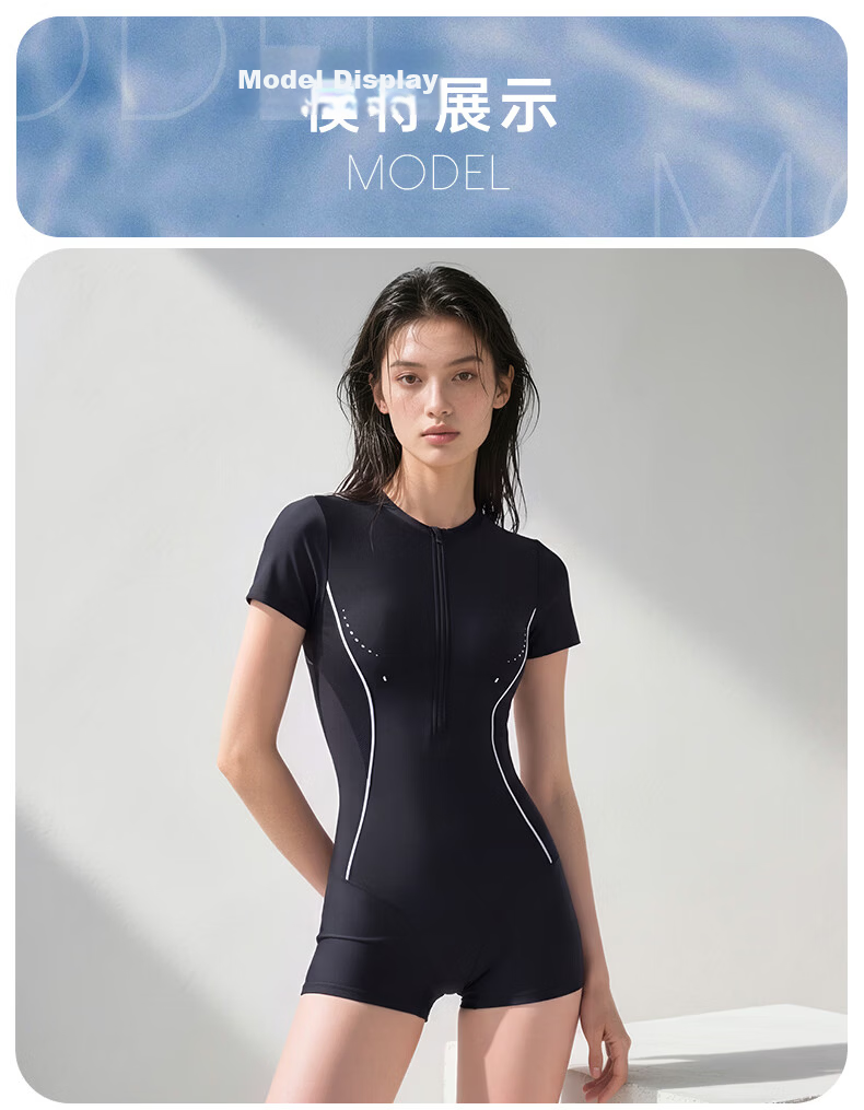 LI-NING Women's Premium 2026 New Slim Waist One-Piece Square-Leg Swimsuit for Swimming Pool Adult Female 12