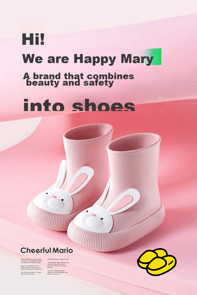 Cheerful Mario Baby Rain Boots Children's Waterproof Shoes for Toddlers And Young Boys Girls Water Shoes for Boys Girls Female Style Inner Length 17cm 1