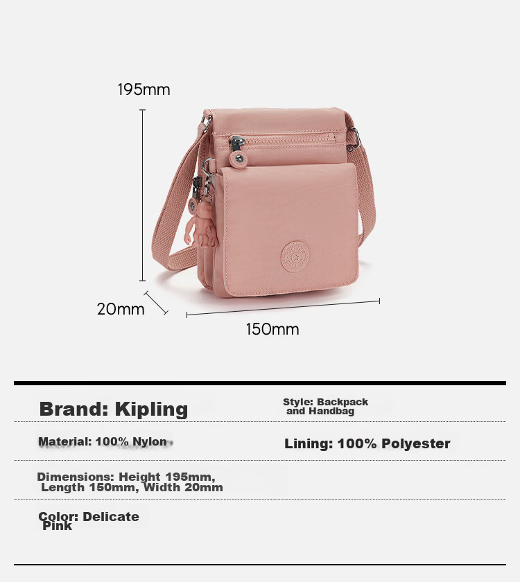 Kaplin Multi-Pocket Multi-Card Phone Bag Birthday Gift NEW ELDORADO Tender Pink 2