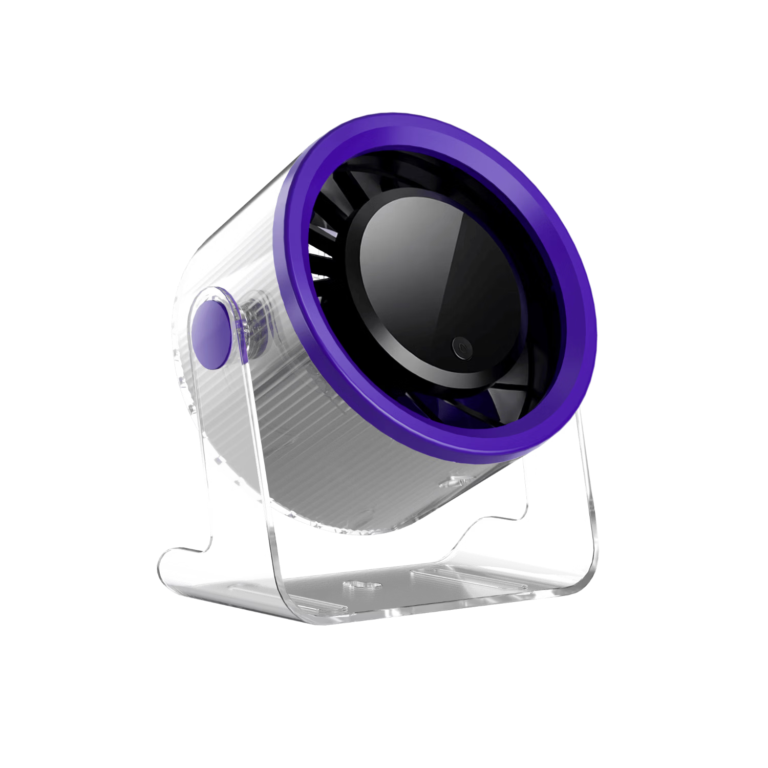 AUX Desktop Fan Silent Plug-in Rechargeable Long Battery Life Strong Wind Wall-Mount Portable Office Small Fan AFD-JH-028A Gray Purple