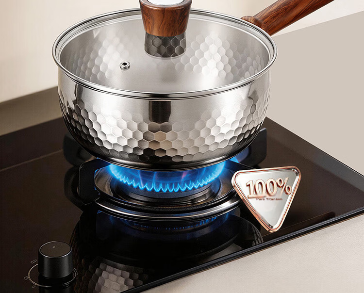 Carrot Pure Titanium Baby Milk Pot Non-Coated Yukihira Pot Infant Small Milk Pot Soup Pot Instant Noodle Pot Integrated 22cm 5
