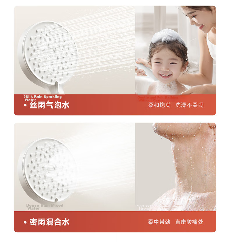 ARROW Shower Head Rainfall Bathroom Cedar Gray High Pressure Large Shower Head AE58144SPG 18