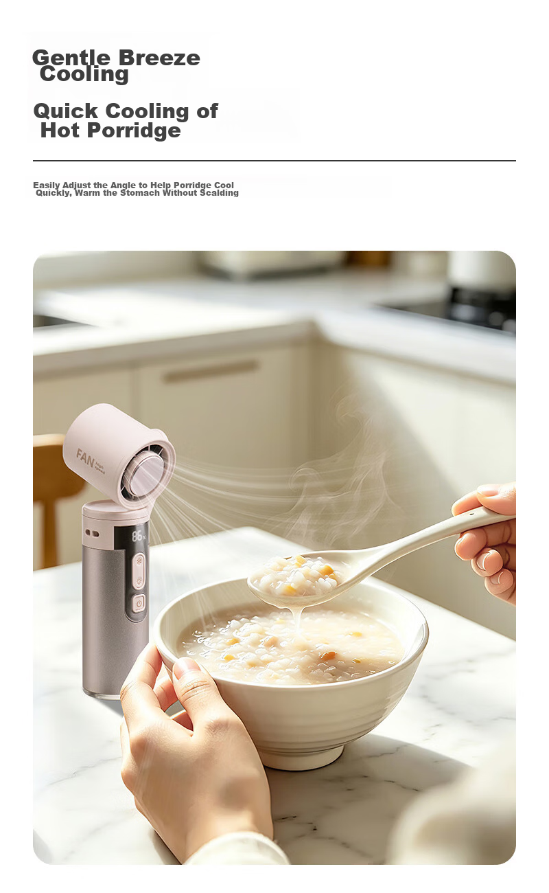 Laisee Handheld Mini USB High-Speed Energy-Saving Fan Portable Cooling Electric Fan 3000mAh Space Gray 5