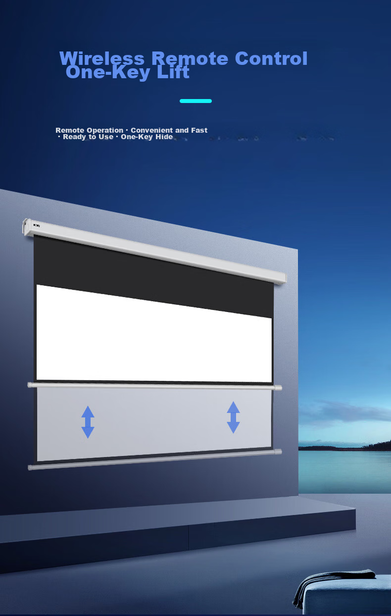 IN&VI Electric Screen DF Nano Fiber 72-inch 16:9 Home Projector Screen Office Projector Screen HD Projection Cloth Compatible with JmGO XGIMI Dangbei Projectors 8