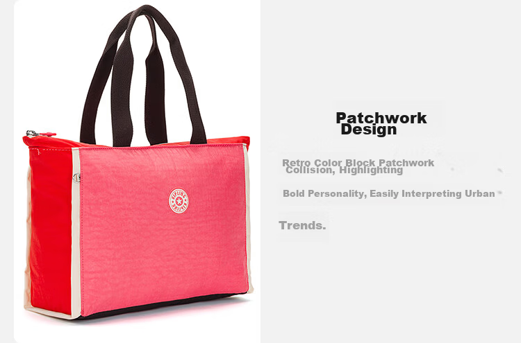 Kipling Lightweight Travel Casual Crossbody Bag NALO Pink Orange Block Patch Birthday Gift 10