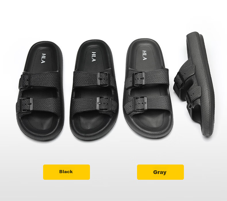 HLA Men's Fashion Breathable Outdoor Casual Sandals Comfortable Height Increasing HAALXM2EBK143 Gray Size 42 15