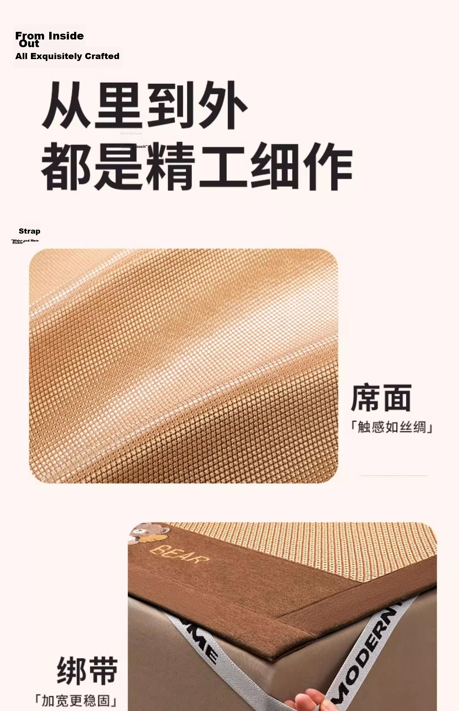 Yalu Summer Cooling Mat Natural Rattan Mat for Home Student Dormitory Double Air Conditioning Mat Skin-friendly Rattan Mat 150*200CM 12
