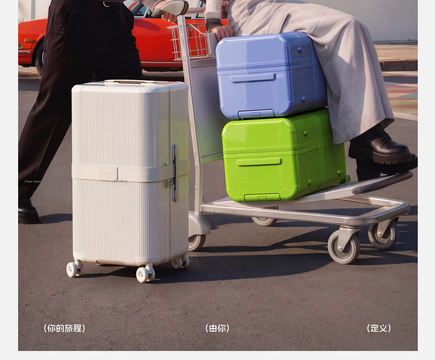 DTA Large Capacity Luggage Women New Travel Trolley Suitcase Durable Student Password Lock Men Yunting Blue 30 Inch 14