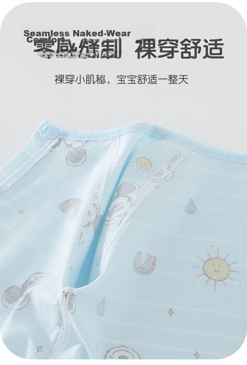 Disney 2-Piece Baby Summer Thin Newborn Romper Set A-Class Cotton Unisex Infant Crawling Pajamas 8