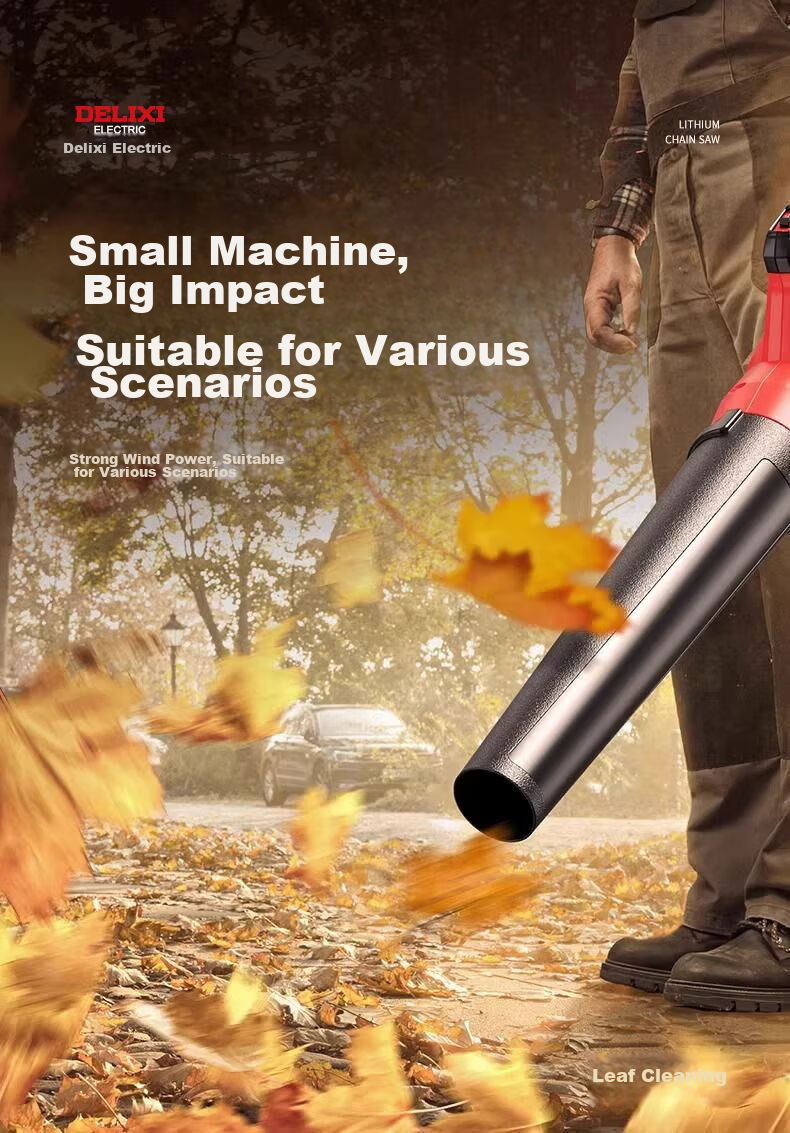 DELIXI ELECTRIC Lithium Battery Hair Dryer High Power Dust Removal Fan Rechargeable Blower Snow Blower Leaf Blower Industrial Dust Collector 16