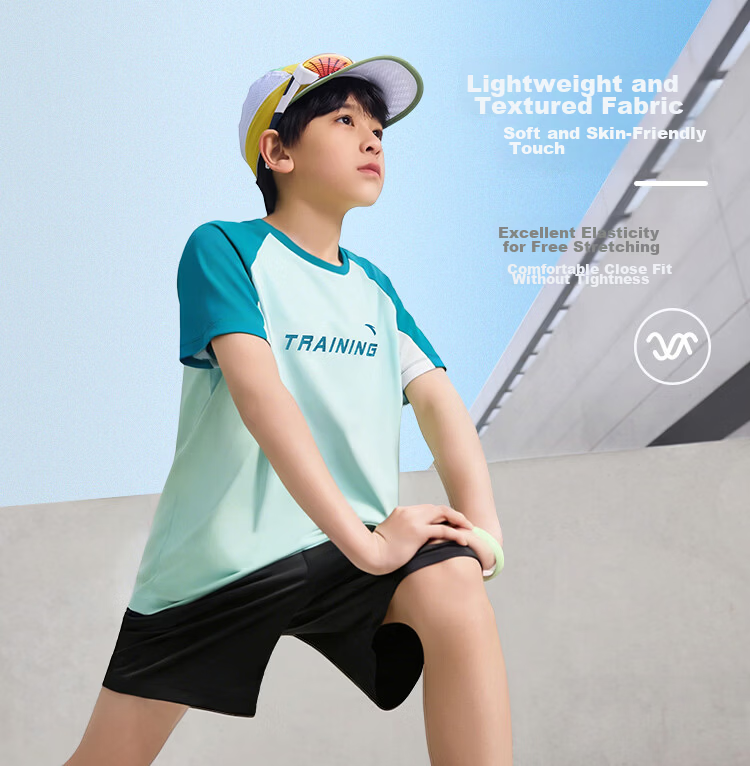 Anta Kids Sports Set Boys and Girls 2026 Summer Comfortable Breathable Short T-Shirt and Shorts Two-Piece Set A72625710 7