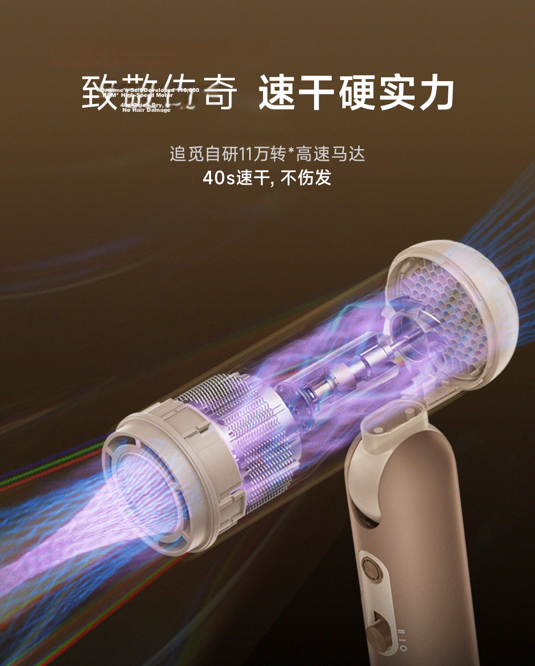 Dreame Pocket Portable Foldable Mini High-Speed Hair Dryer Negative Ion Hair Care P10 Pearl White Gift Set 7