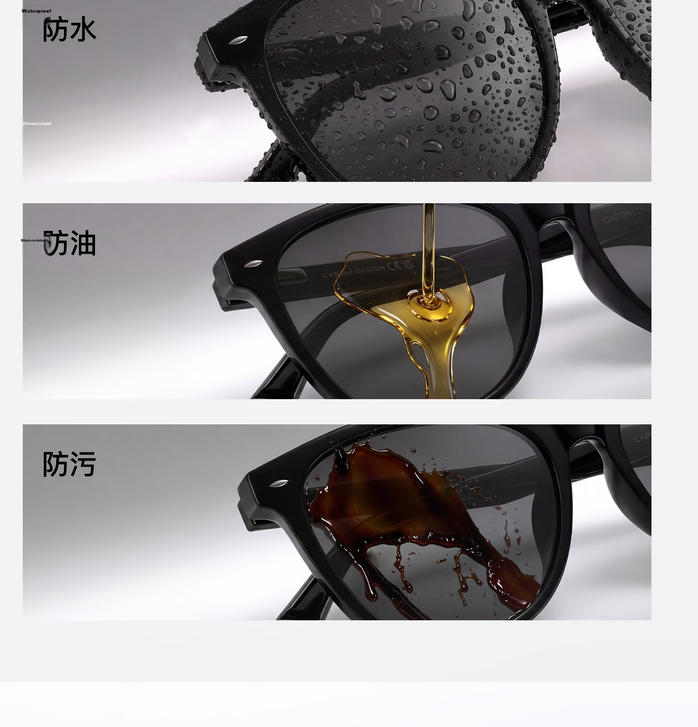 CAPONI Vintage Cat Eye Polarized Sunglasses for Women UV Protection Driving Glasses Fashion 15