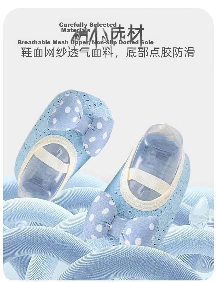 9i9 Baby Walking Shoes Summer Bowknot Girls Breathable Mesh Soft Sole Non-slip Floor Socks B70 Aqua Green Size 13 4