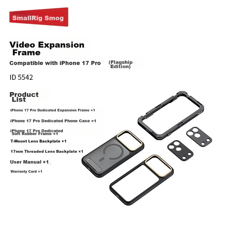 SmallRig 5542 Expansion Cage Mount Handle Bluetooth Remote for iPhone 17 Pro Max/17 Pro Series Photography Kit