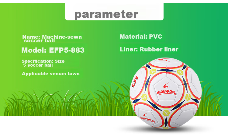 EVERVON Soccer Ball for Children And Adults, Training Standard, Durable Machine-Stitched Football, Size 5 PVC Football, EFP5-883 3