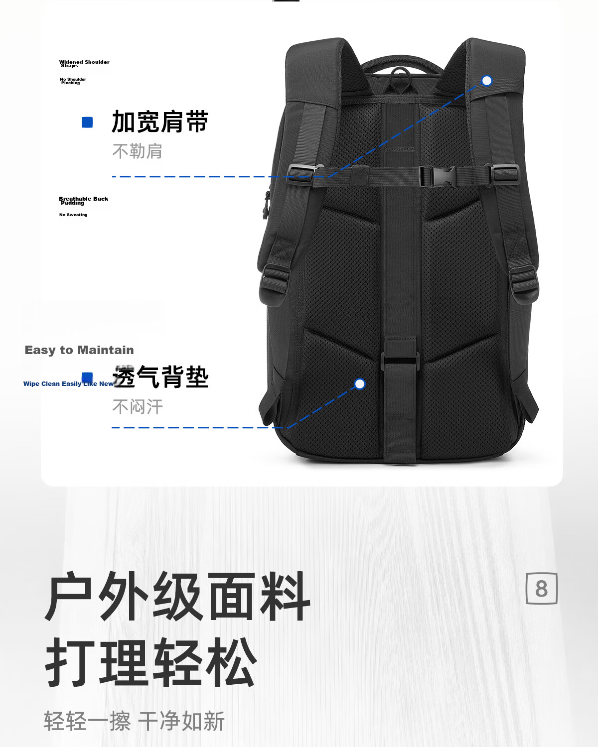HLA Men’s Large Capacity Backpack Business Travel Commuter 16-inch Laptop Bag Worry-Free Green 15