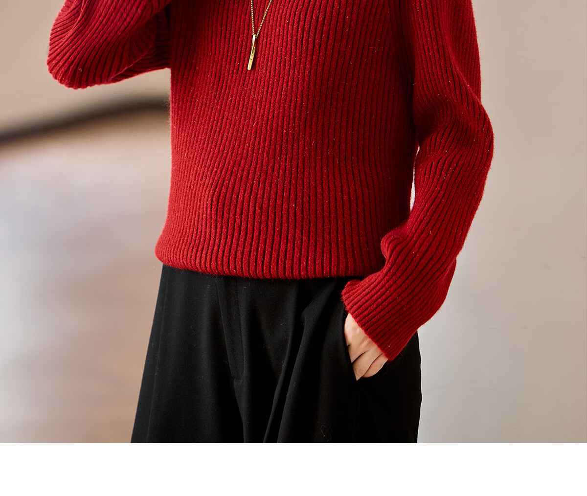 She Enjoy Christmas Round Neck Knit Sweater Women's Party Red Sweater Women's Color Dot Design Knit Top T53Z096 28