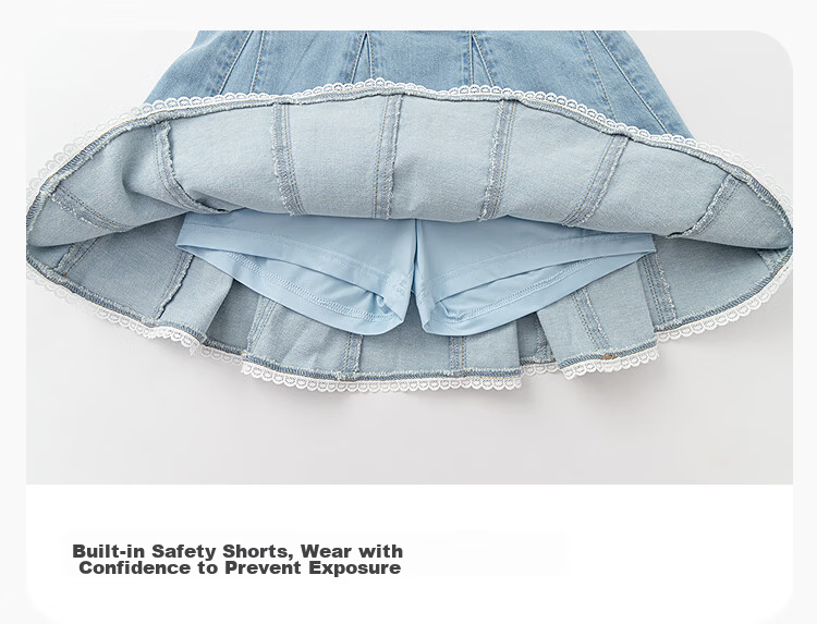 Balabala [balaOne] Girls' Denim Skirt Summer 2026 Sweet Children's Skirt 6