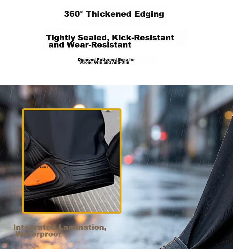 Shunxuan Waterproof Shoe Covers Rain Shoe Covers Non-slip Wear-resistant Thickened Portable Rain Boots Reusable for Men and Women Outdoor Cycling Rain Water Wading SXT-Y02 XXL Size (46-47) 13