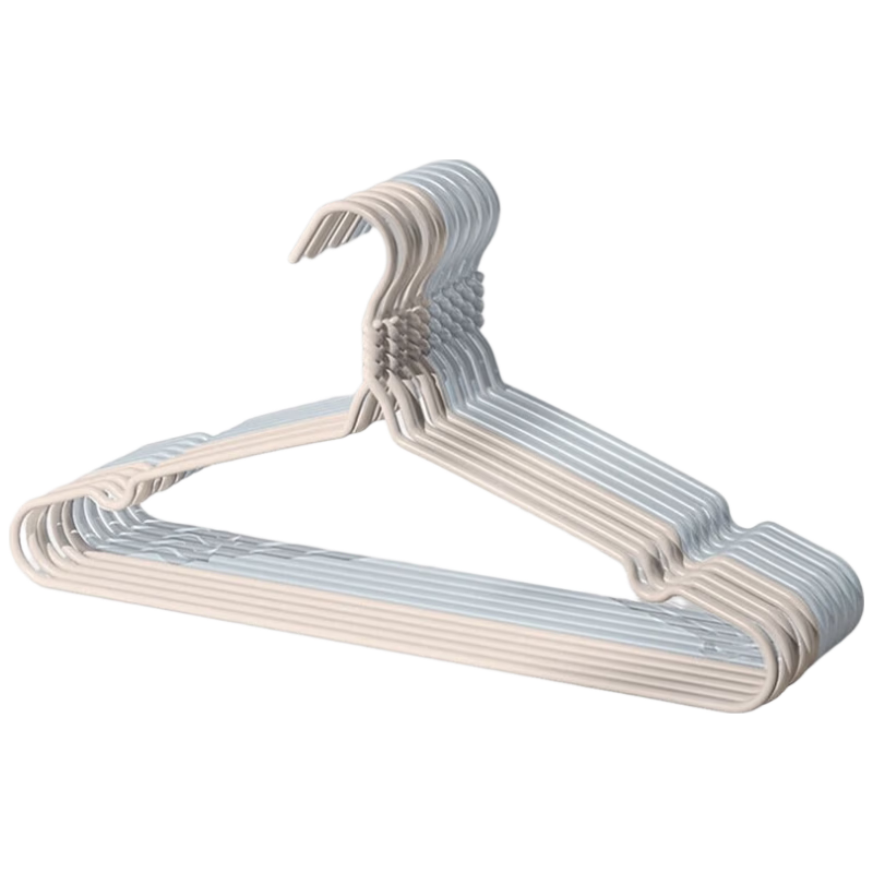 FOOJO Hangers for Adults, Thickened, 20 Pieces, Non-Slip, Seamless, Clothes Drying Rack, No Bulging, Bedroom Use, Gray + Brow