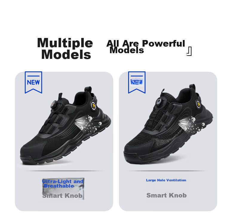 Blue Owl Shield Men's Summer Breathable Ultra-Light Anti-Smash Toe Anti-Puncture Safety Work Shoes DL217T Size 40 14