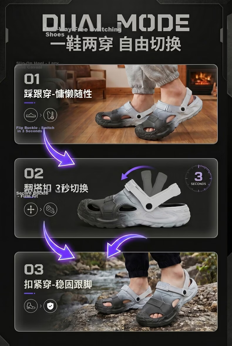 HIPANDA Men's Non-Slip EVA Hole Shoes Thick Sole Height Increasing Breathable Comfortable Open Toe Beach Driving Sandals 3