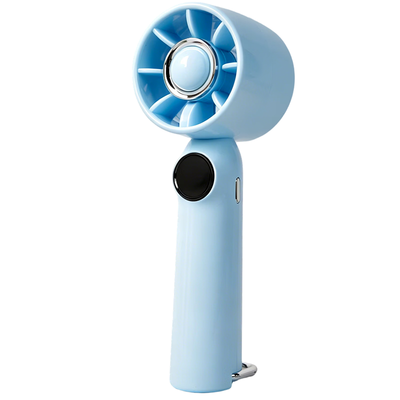 Siyi Cai Small Fan Desktop Bed Handheld USB Rechargeable Quiet Portable Mini Table Fan with Digital Display Dormitory Sky Blue