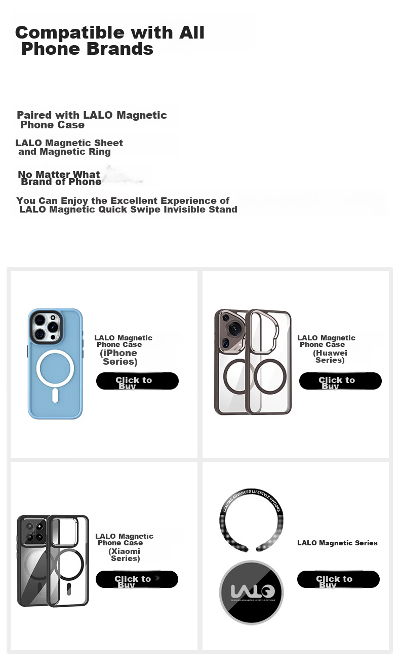 LALO Cardless Quick Swipe Magnetic Card Holder Phone Stand Invisible Desktop Ultra-thin Access Card Holder for Bus and High-speed Rail 13