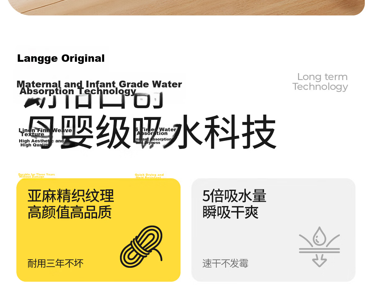 Lange Silver Ion Antibacterial Linen Bathroom Non-Slip Absorbent Door Mat Waterproof Toilet Floor Mat for Home Use 5