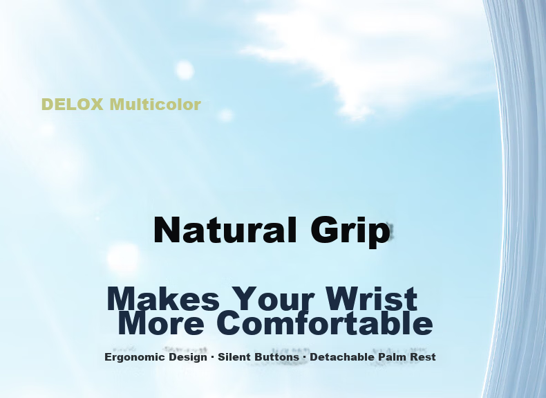 Delux M618GX Ergonomic Vertical Mouse Wireless Office Mouse Portable Detachable Palm Rest White 2