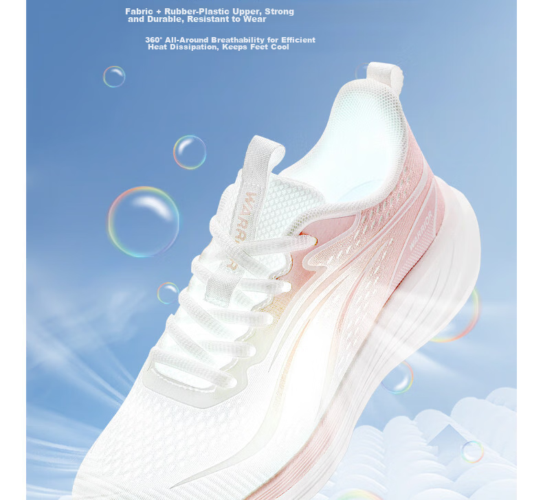 Warrior Women's Sports Shoes 2026 Summer New Breathable Soft Sole Casual Lightweight Running Shoes 1243 Pink Size 38 11