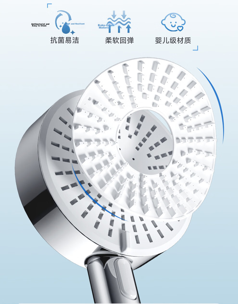 ARROW Multifunction Large Panel Handheld Shower Head High Pressure Single Head AE58140MCP 20