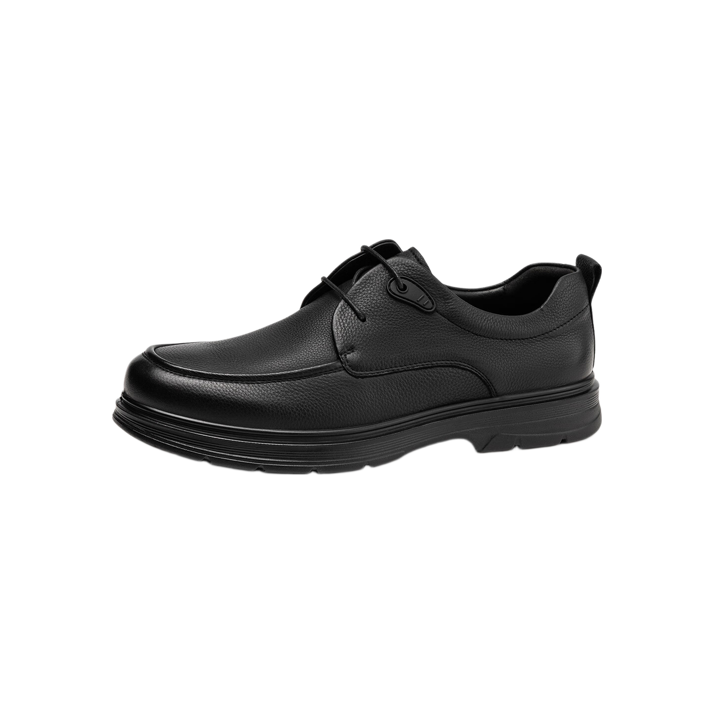 Aokang Men's Shoes, Autumn New Casual Leather Shoes, Soft Sole, Lightweight And Comfortable Dad Shoes, Black (Lace-Up), Size 42