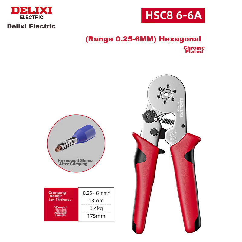 Delixi Terminal Wire Crimping Pliers Tube Pin Cold Press Crimping Pliers Wire Clamp Electrician Special Pliers