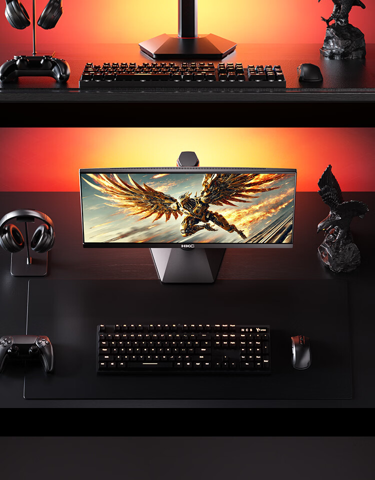 HKC 27-inch 2K 340Hz Fast IPS Hardware Low Blue Light HDR400 Gaming Monitor 10-bit Valorant 320Hz Rotatable Height Adjustable Galaxy V7 26