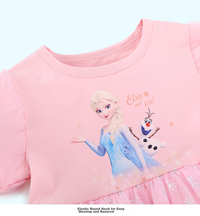 Disney Elsa Girls Summer Dress Frozen Princess Toddler Clothing 8