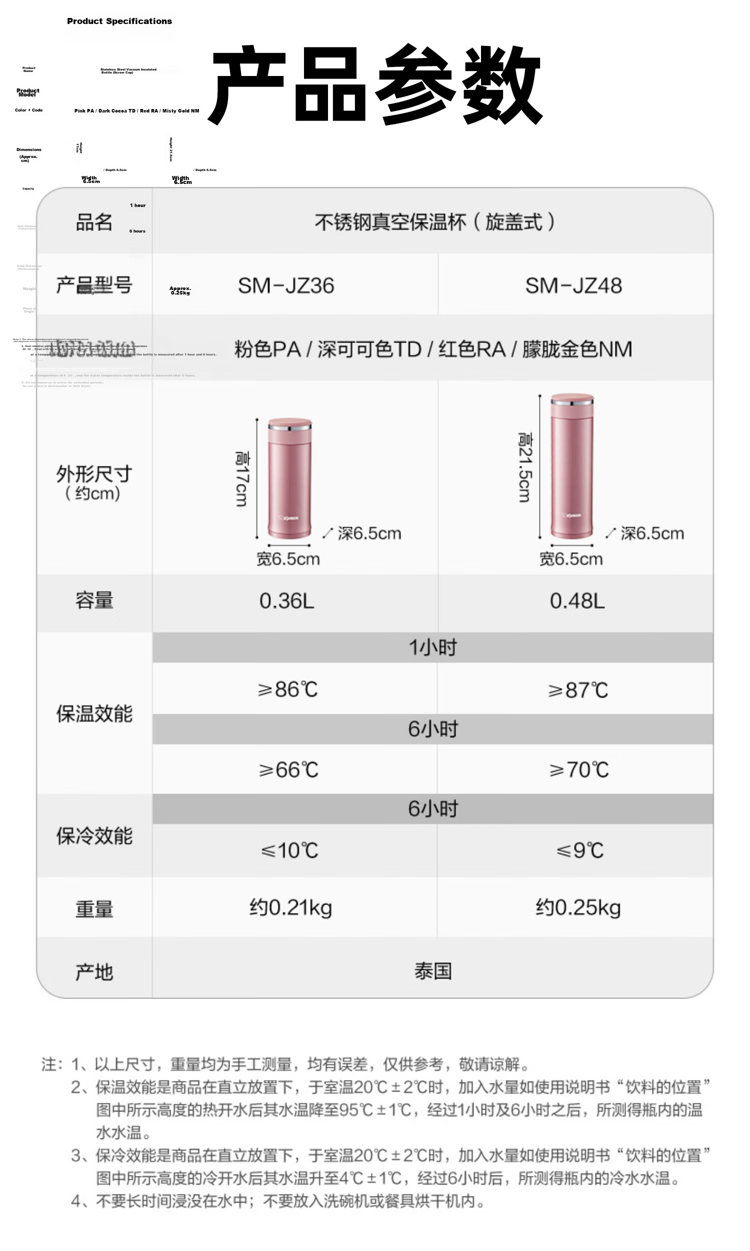 ZO JIRUSHI Original Imported Stainless Steel Insulated Water Bottle Large Capacity Unisex Student Outdoor Portable Practical Water Cup JZ48 9