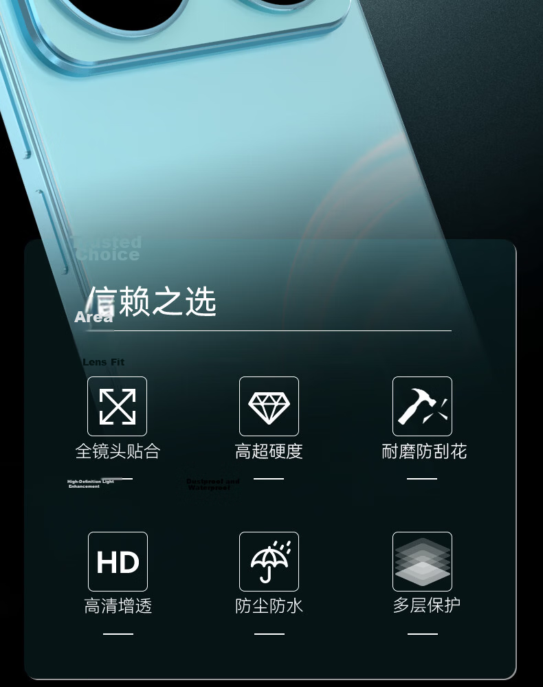 BLUEO AR Anti-Reflective Lens Protector for Huawei Nova16 Ultra Rear Camera, Self-Aligning, Easy Application, HD Scratch-Resistant Phone Camera Lens Film 3