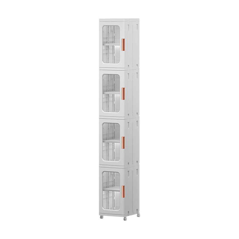 JEKO&JEKO Bathroom Storage Rack, Floor-Standing Gap Organizer Cabinet, 24.5cm 4-Tier, No Installation Required, Magnetic Door Opening, Simple And Luxurious Style