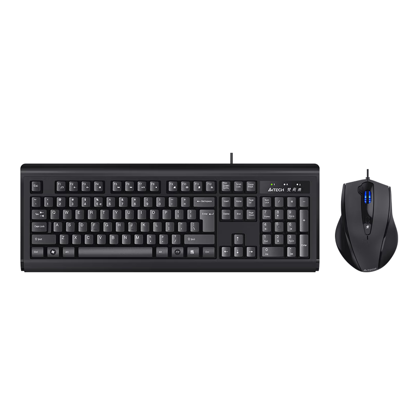 A4TECH KB-N9000, 104-Key Wired Keyboard And Mouse Set, Wired Keyboard And Mouse Combo for Computer, Black, P-Port Keyboard + U-Port Mouse, Wired