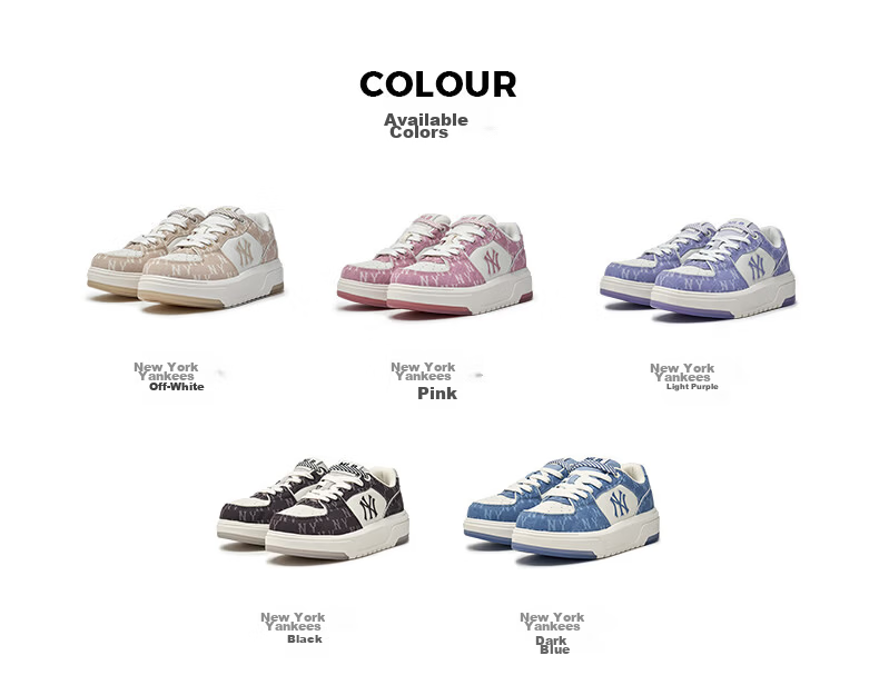 MLB Unisex Couple Thick Sole Vintage Pattern Senior Style Sneakers 3ASXM016N-50PKS-235 5