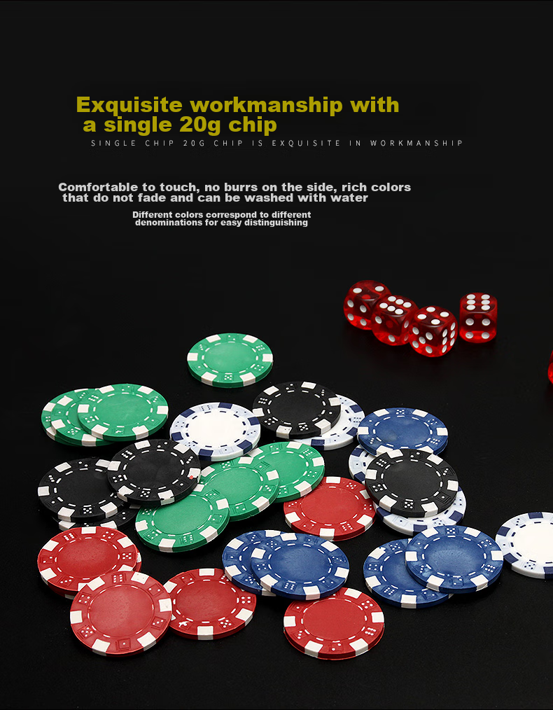 Huasheng Poker Chips Double-Sided Texas Hold'em 500 Code Dice Set H-025, 500 Pieces, Mahjong Chip Set 5