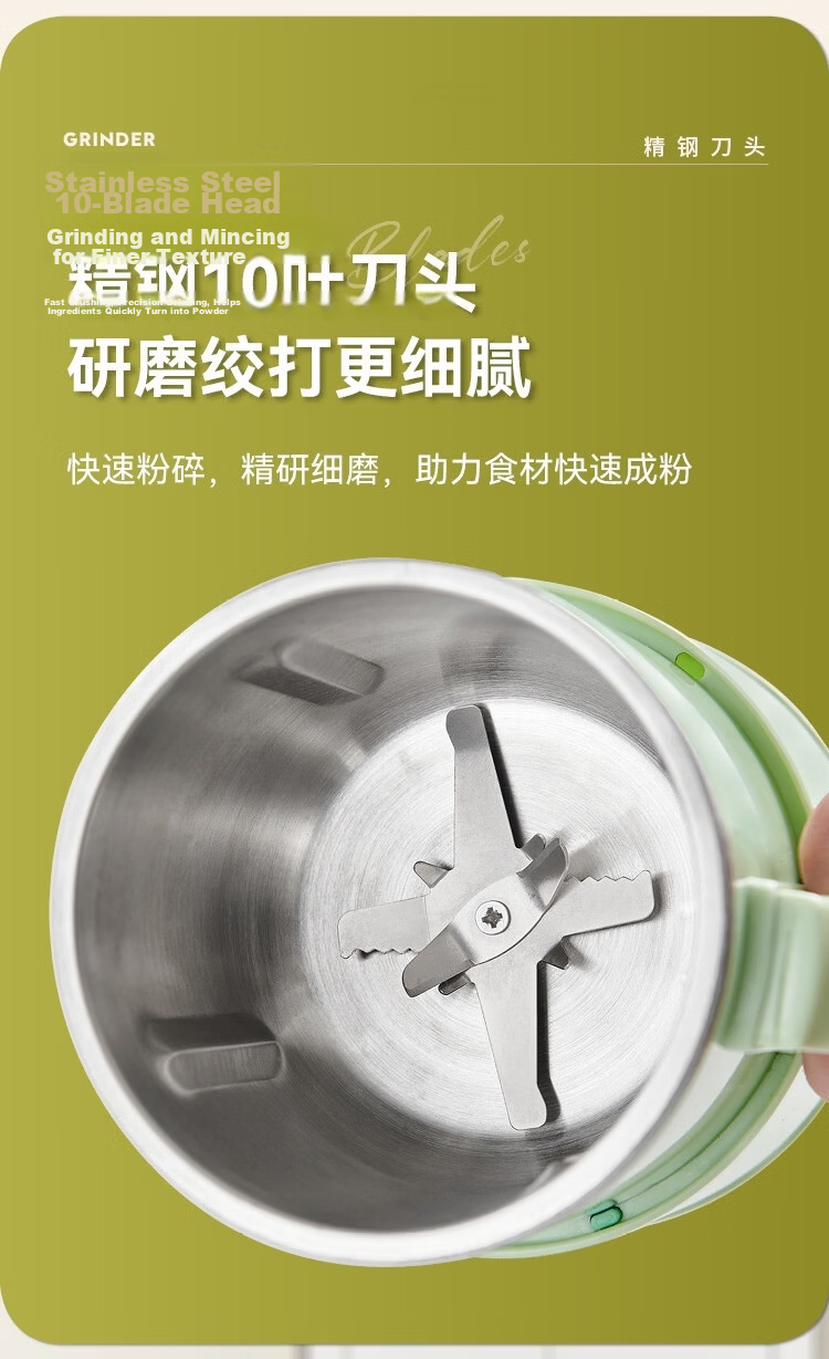 Malata Grinder Coffee Bean Grinder Herbal Medicine Pulverizer Multifunctional Household Powder Grinder Wet and Dry Crusher Upgraded Silent Cover 13