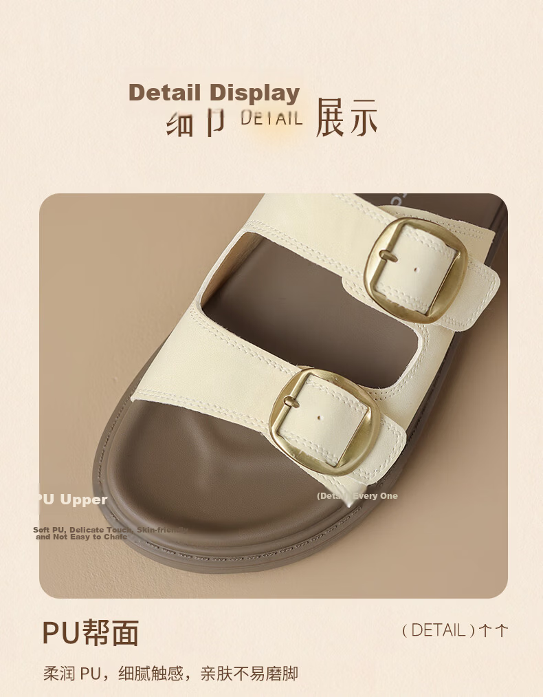 ZHR Birkenstock Women's Sandals 2026 Summer New Breathable Casual Slip-On Sandals AY352 Beige Size 35 13