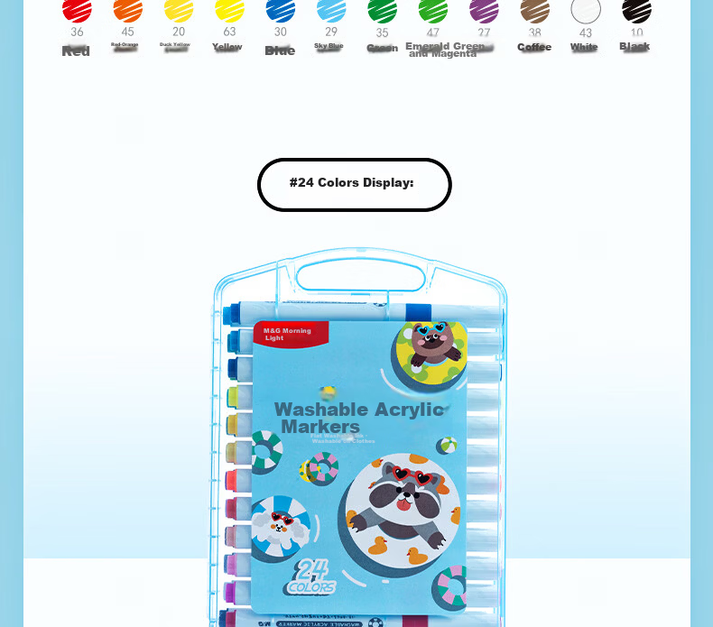 M&G 12-Color Washable Acrylic Markers for Kids Students Watercolor Pens Drawing Graffiti Birthday Graduation Gift APMT80L7 31
