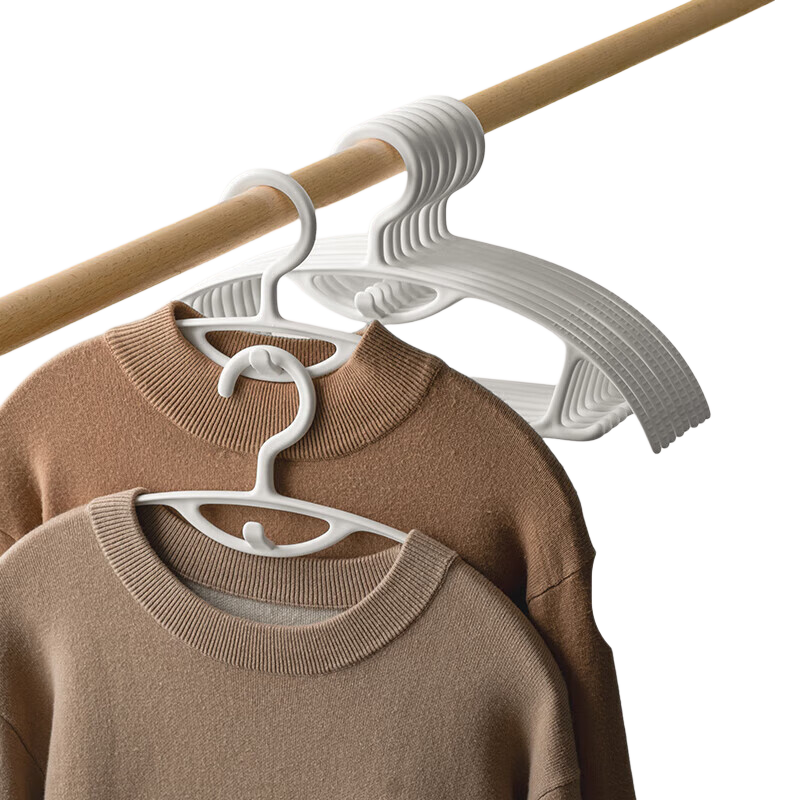 Lazy Corner Seamless Stackable Hanging Clothes Hanger Drying Rack Home Non-Bulging Clothes Hanger Balcony Non-Slip Seamless Clothes Hangers 10-Pack