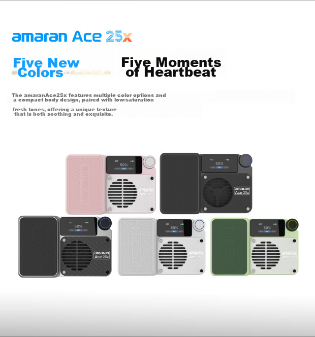 Aputure Ace 25x 25c Handheld Portable Fill Light Video Portrait Outdoor Magnetic Constant Light Travel Outdoor Live Streaming Photography LED Light 21