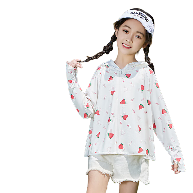 Moremerry Children's Sun Protection Clothing for Boys And Girls, Cool Breathable Quick-Dry Sun Protection Baby Jacket Ice-Cold Watermelon XL