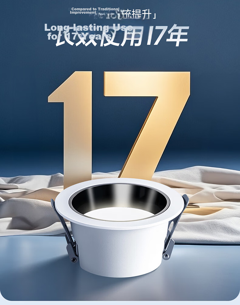 HP LED Deep Cup Anti-Glare Eye Protection Recessed Downlight for Entrance Bedroom Corridor Ceiling 7.5cm Warm White Mu Zhi Light 7